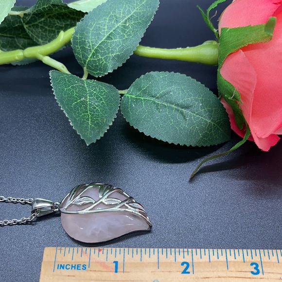 Rose Quartz Garden Necklace Earring Bracelet set - Picture 9 of 12